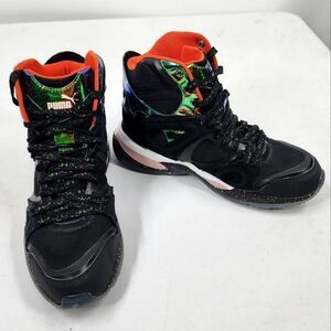 Puma McQueen Tech Runner Mid black holographic men's 7 women's 8.5